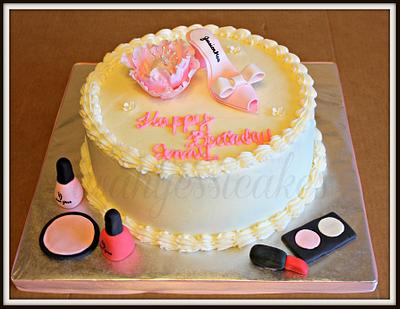 Shoe & makeup birthday cake - Cake by Jessica Chase Avila
