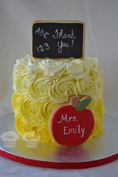Yellow Ombre Teacher's Cake - Cake by Susan