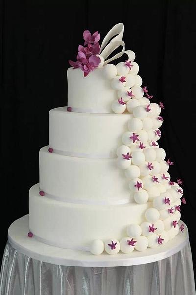 Wedding cake orchid pops - Cake by GrammyCake