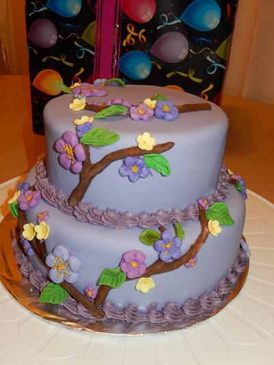 Purple Birthday Cake - Cake by CakeJeannie