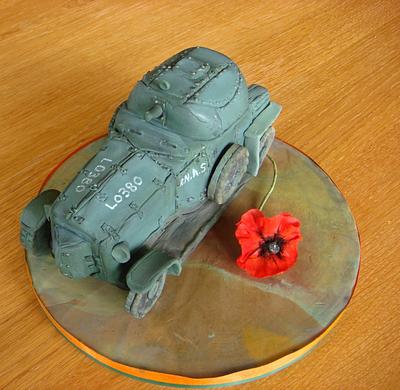 1914 Rolls Royce WWI Armoured Vehicle Cake - Cake by Fifi's Cakes