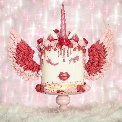 Valentine Unicorn Cake by With Love & Confection | Veronica Arthur - Cake by Veronica Arthur | The Butterfly Bakeress 