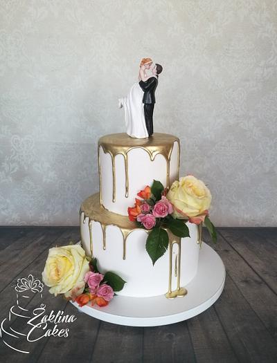 Wedding golden drip cake - Cake by Zaklina