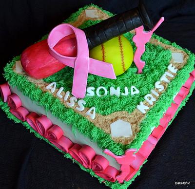 Breast Cancer Softball Tournament - Cake by CakeChick