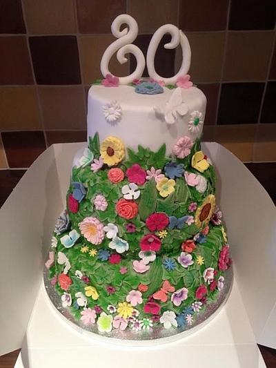 flower cascade cake - Cake by Lou Lou's Cakes