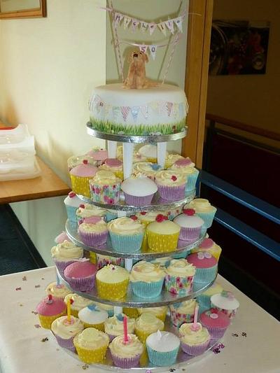Cup cake tower - Cake by Katrinaskakes