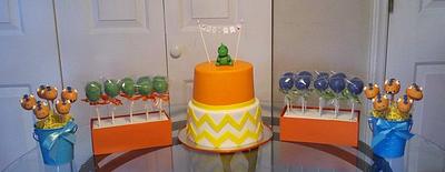 Dino-mite Birthday Cake and Cake Pops - Cake by Kimberly Cerimele
