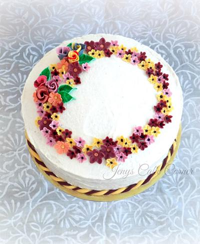 Flowers for Mom- Birthday cake - Cake by Jeny John