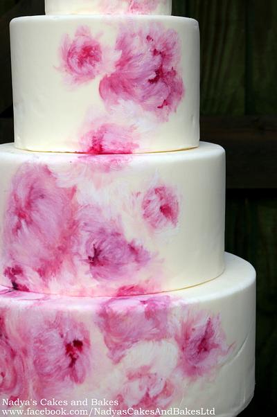 Painted peonies cascade - Cake by Nadya