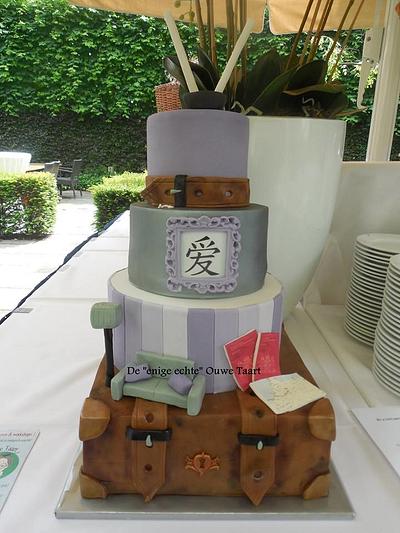 Suitcase wedding cake  - Cake by DeOuweTaart