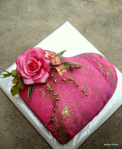 Rose heart and rose  - Cake by babkaKatka