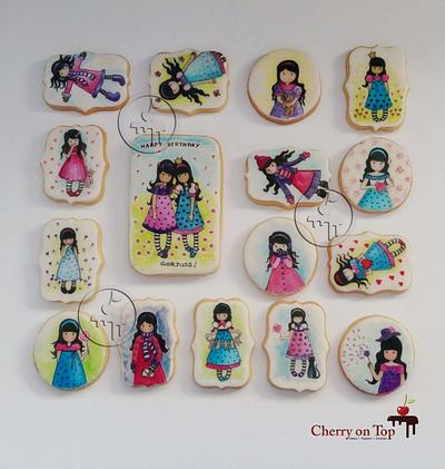Hand painted Gorjuss cookies - Cake by Cherry on Top Cakes