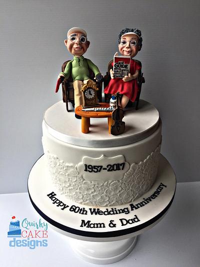 60th wedding anniversary - Cake by Claire Lynch - Quirky Cake Designs