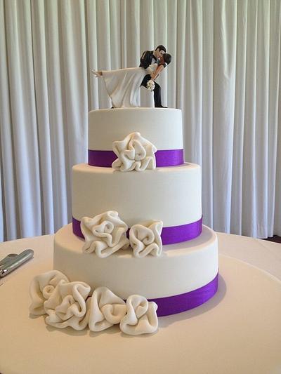 Ribbon rose wedding cake - Cake by Caked Goodness