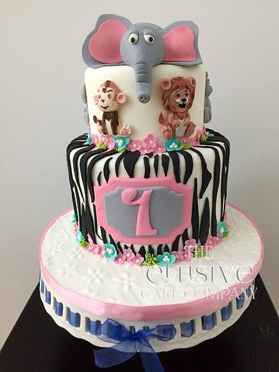 Jungle baby birthday - Cake by The Elusive Cake Company