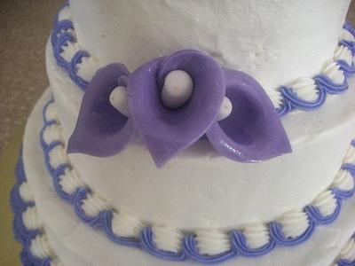 Purple and White Calla Lily Wedding - Cake by caymancake