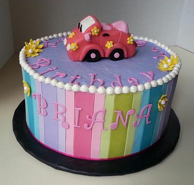 Brianna Pastel Car Birthday Cake - Cake by Wendy's Cake Sensations
