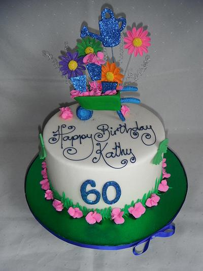wheel barrow funky flower cake - Cake by MJ'S Cakes