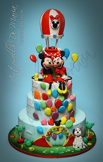 Mickey and Minnie with balloon - Cake by Antonella Di Maria