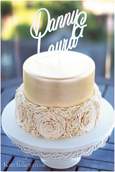 Gold Ruffle cake  - Cake by Katy Davies