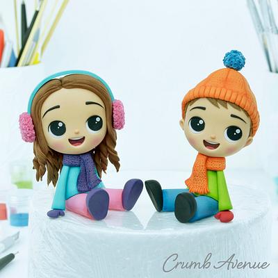 Winter Kids Cake Toppers - Cake by Crumb Avenue