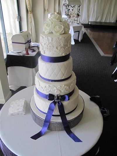 left and right side wedding cake  - Cake by d and k creative cakes