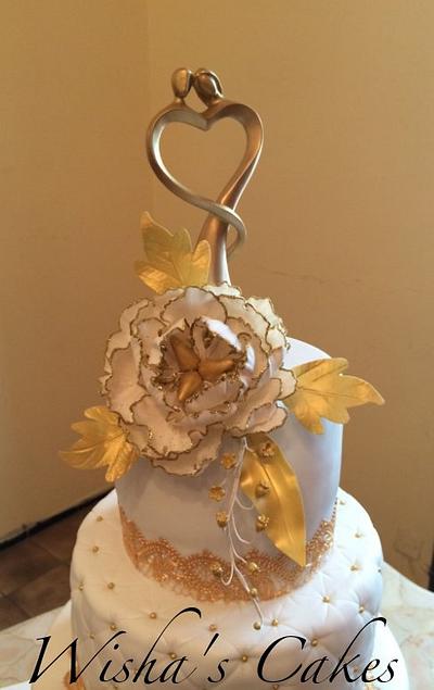 PEONY WEDDING CAKE - Cake by wisha's cakes