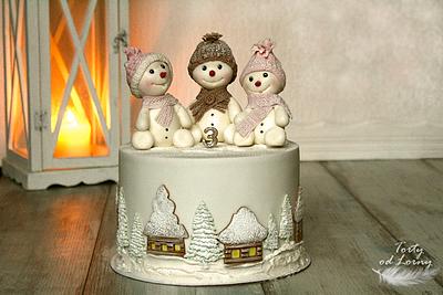 Cute snowman - Cake by Lorna