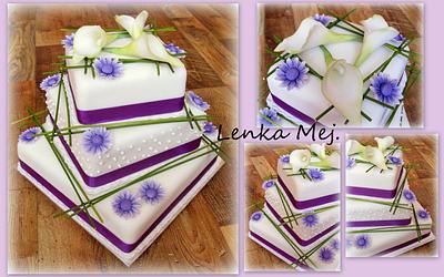 Wedding cake purple - Cake by Lenka