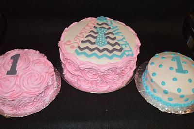 Twins 1st Birthday - Cake by Kim Leatherwood