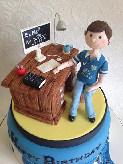 Everton fan / physics student 21st birthday cake - Cake by Melanie Jane Wright