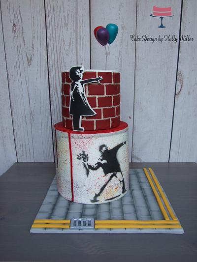 Who doesnt love a bit of Banksy?! - Cake by Holly Miller