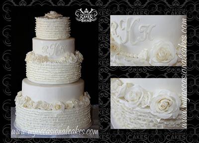 Ruffles & Roses Wedding Cake - Cake by Occasional Cakes