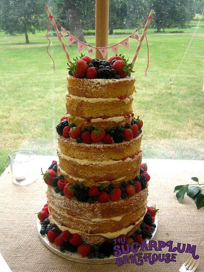 3 Tier Vanilla & White Chocolate Naked Wedding Cake - Cake by Sam Harrison