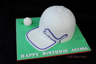 Golf Cap Cake - Cake by Color Drama Cakes