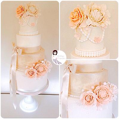Peaches and cream  - Cake by Lindsays Cupcakes 