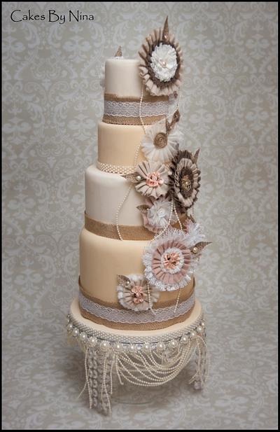 Vintage Shabby Chic Floral - Cake by Cakes by Nina Camberley
