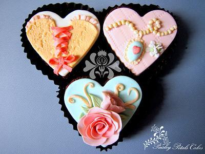 Vintage Romantic Themed Valentine Brownies - Cake by Paisley Petals Cakes