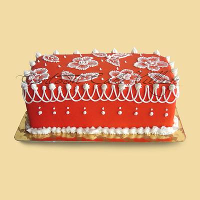 red brush embrodery - Cake by Eliana Cardone - Cartoon Cake Village