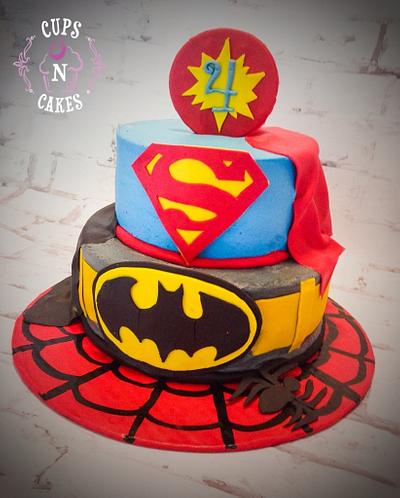 Super Heroes - Cake by Cups-N-Cakes 