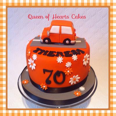 Funky Orange Mini Cake - Cake by Queen of Hearts Cakes