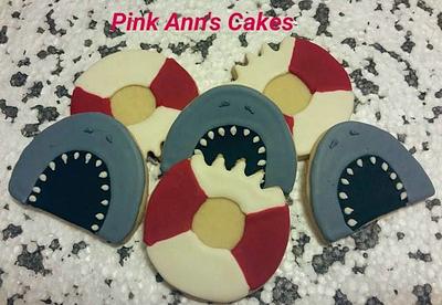 Shark attack cookies - Cake by  Pink Ann's Cakes