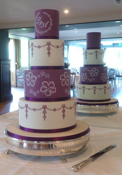 Purple and ivory wedding cake - Cake by BellissimoCakes