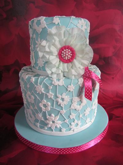 Hand made Lacey Cake - Cake by Noreen@ Box Hill Bespoke Cakes