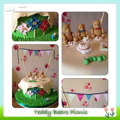 Teddy Bears Picnic Christening Cake - Cake by Clairey's Cakery