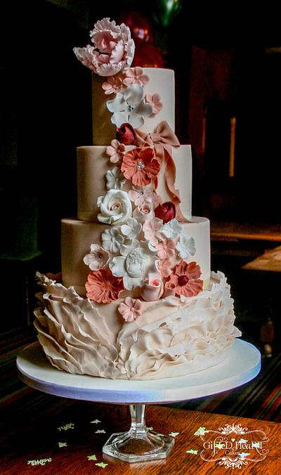 Blush Cascade - Cake by Emma Waddington - Gifted Heart Cakes