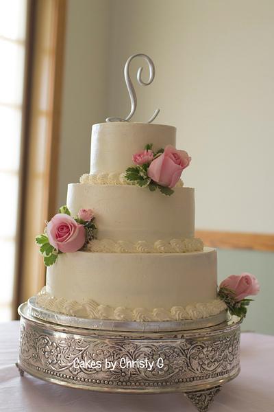 Soft romantic wedding cake. - Cake by Cakes by Christy G