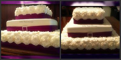Ruffled Flower Wedding Cake - Cake by Genel