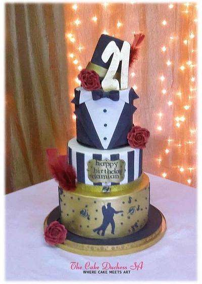 21st Black & Gold themed Cake - Cake by Sumaiya Omar - The Cake Duchess 