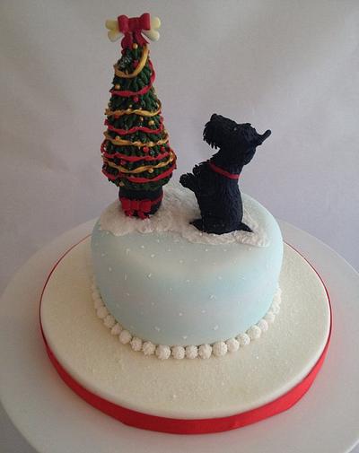 Scottie dog Christmas cake  - Cake by Melanie Jane Wright